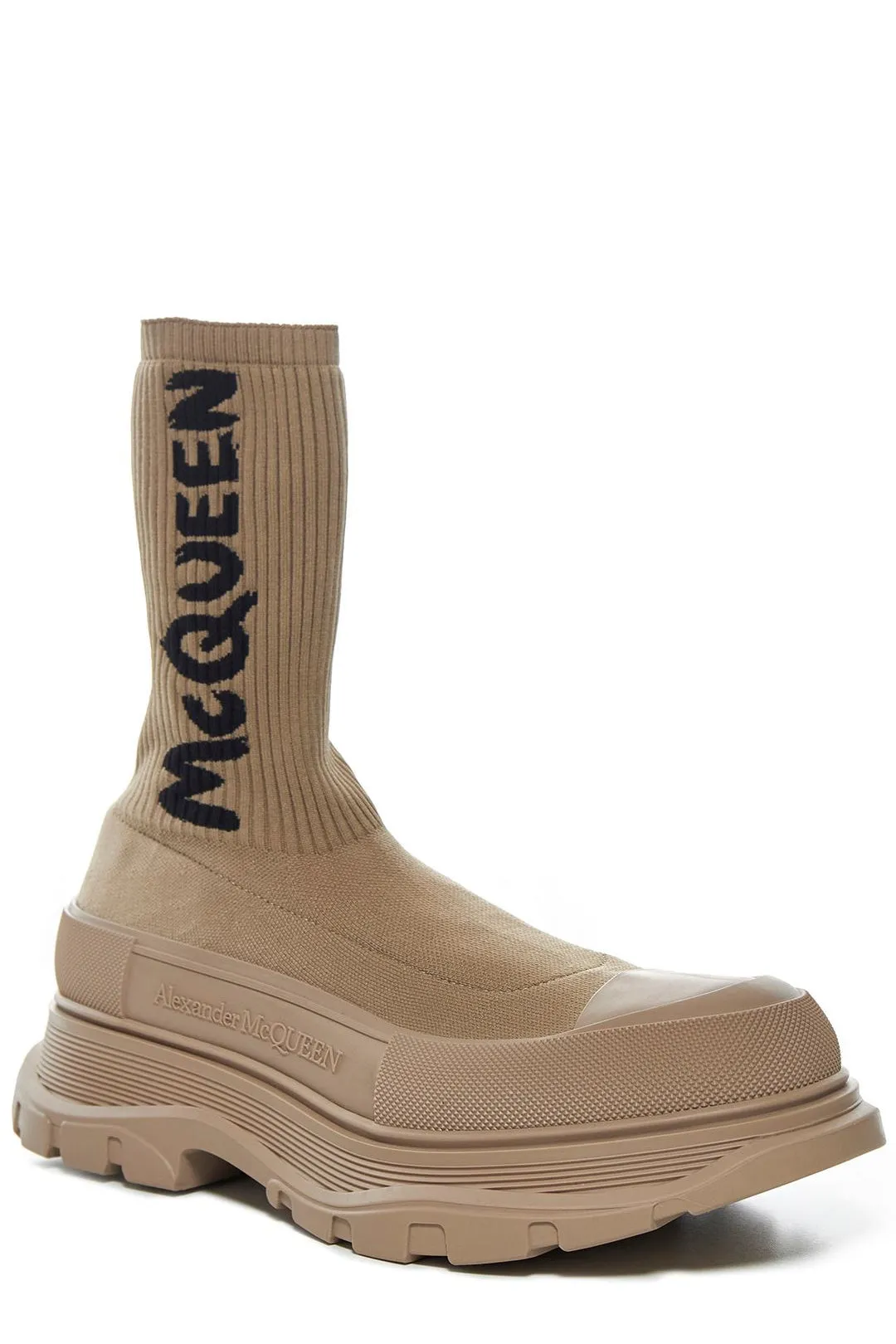 Alexander McQueen Logo Printed Sock-Style Boots
