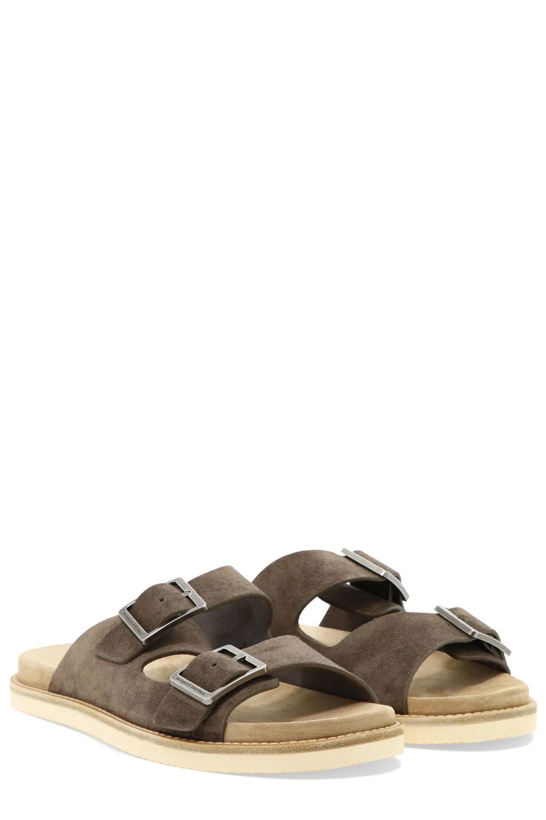 Brunello Cucinelli Open Toe Buckle Slides
