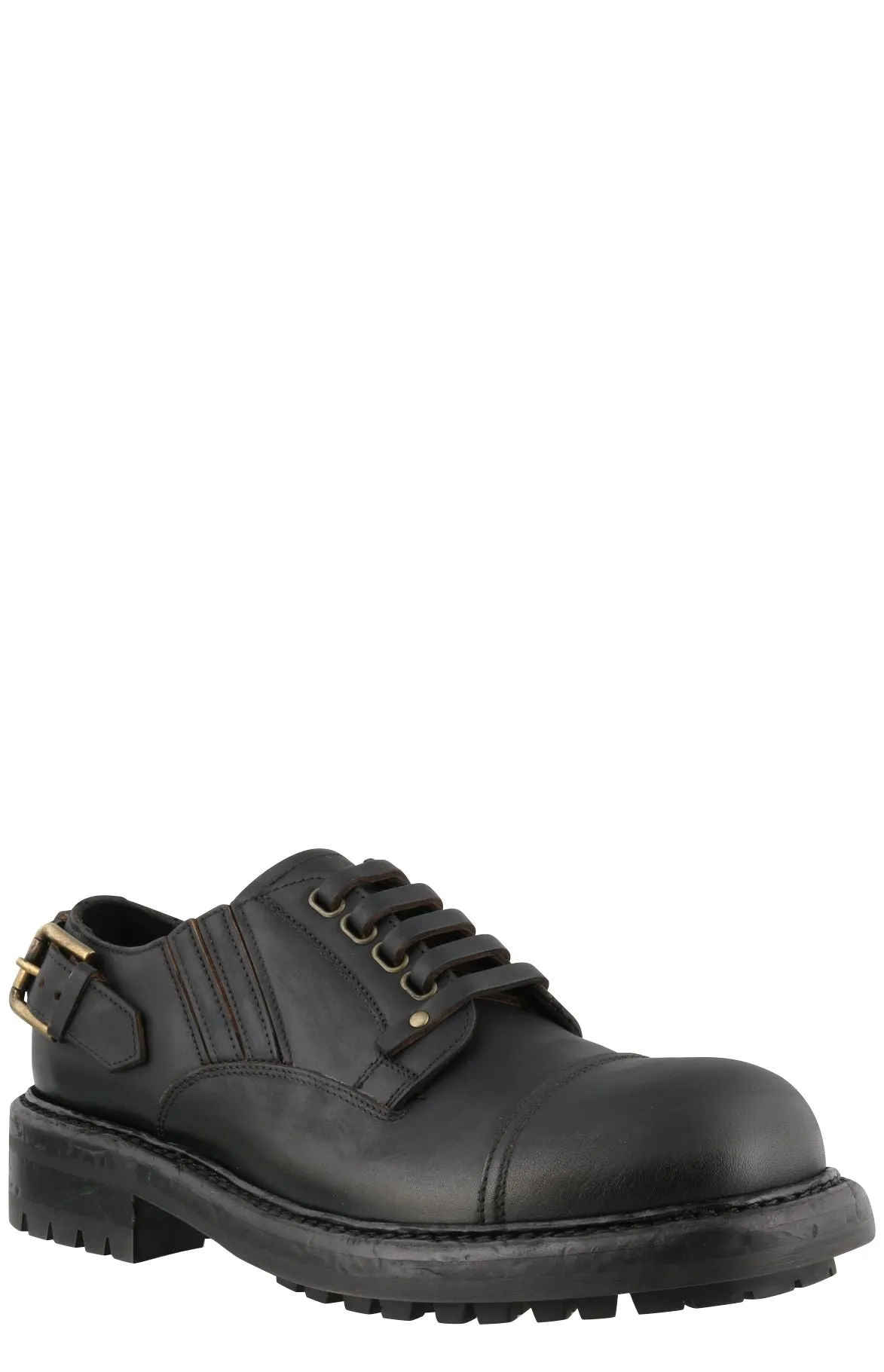 Dolce & Gabbana Lace-Up Buckle Detail Derby Shoes