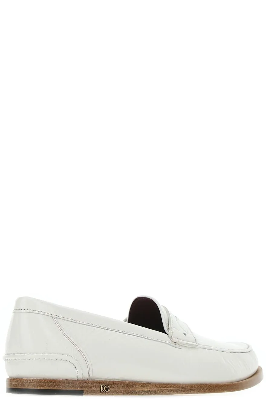Dolce & Gabbana Logo Plaque Penny Loafers