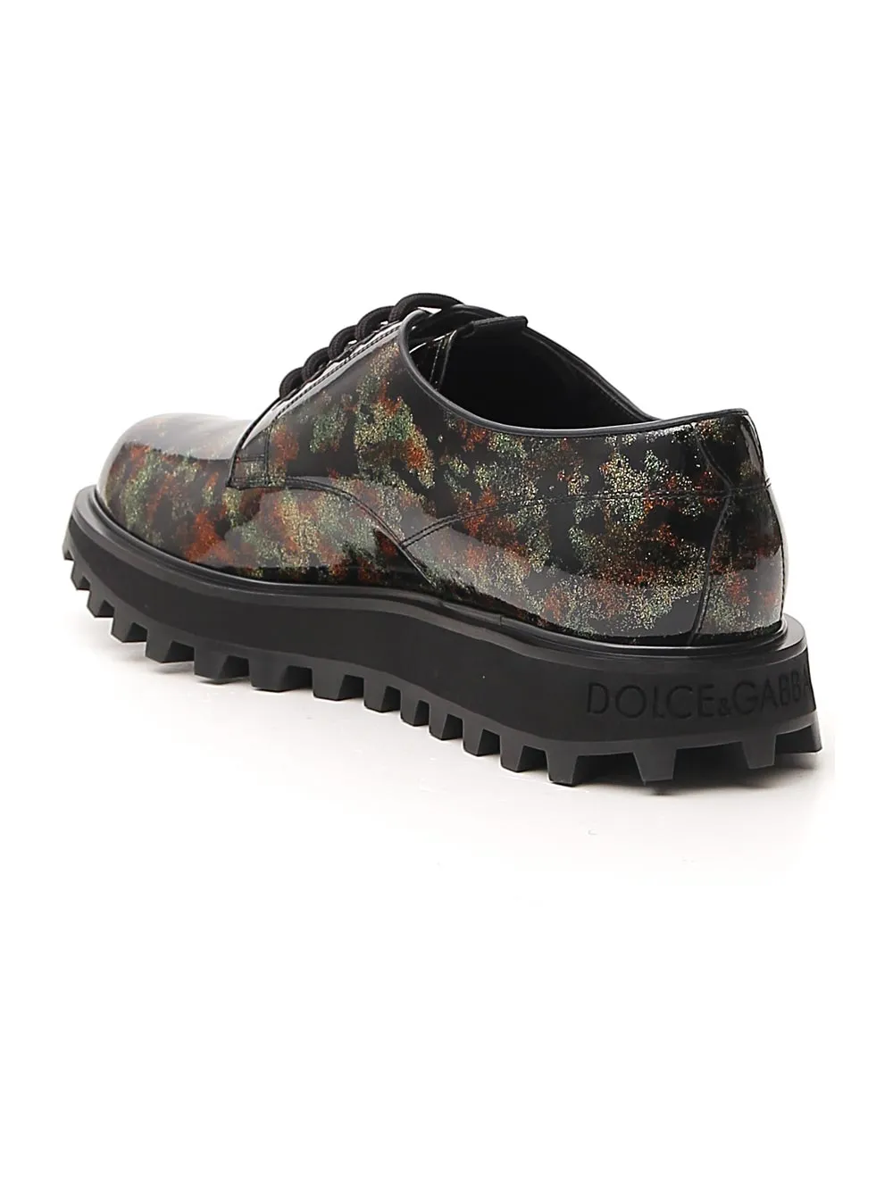 Dolce & Gabbana Printed Derby Lace-Up Shoes