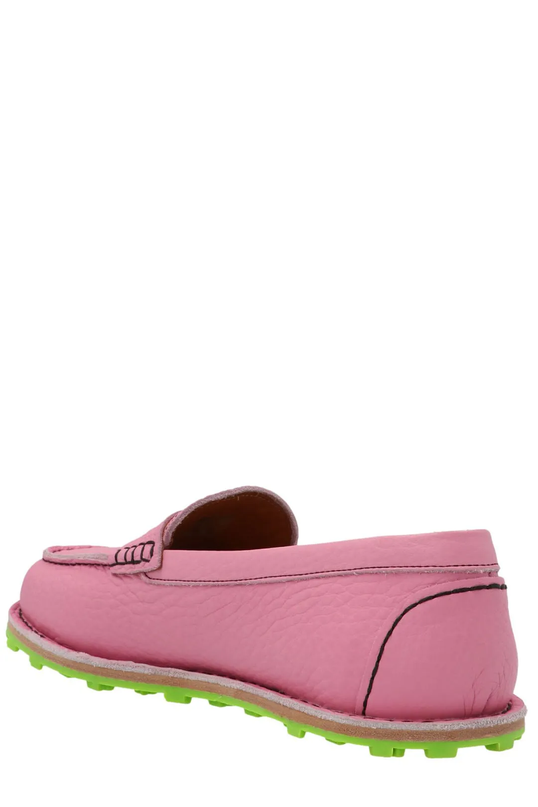 Marni Round Toe Slip-On Loafers