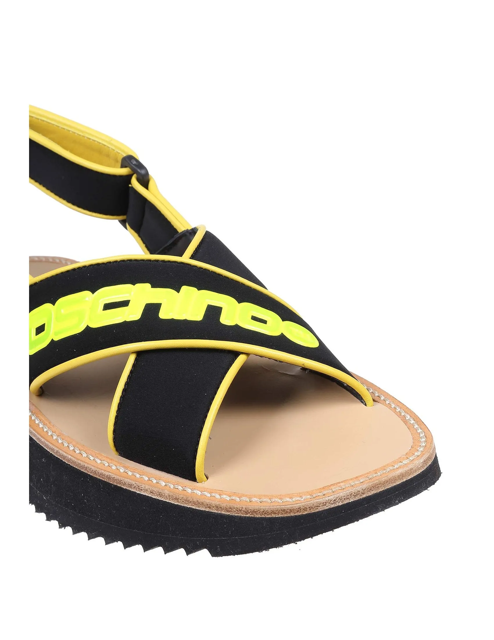Moschino Logo Detailed Crossover Strap Sandals
