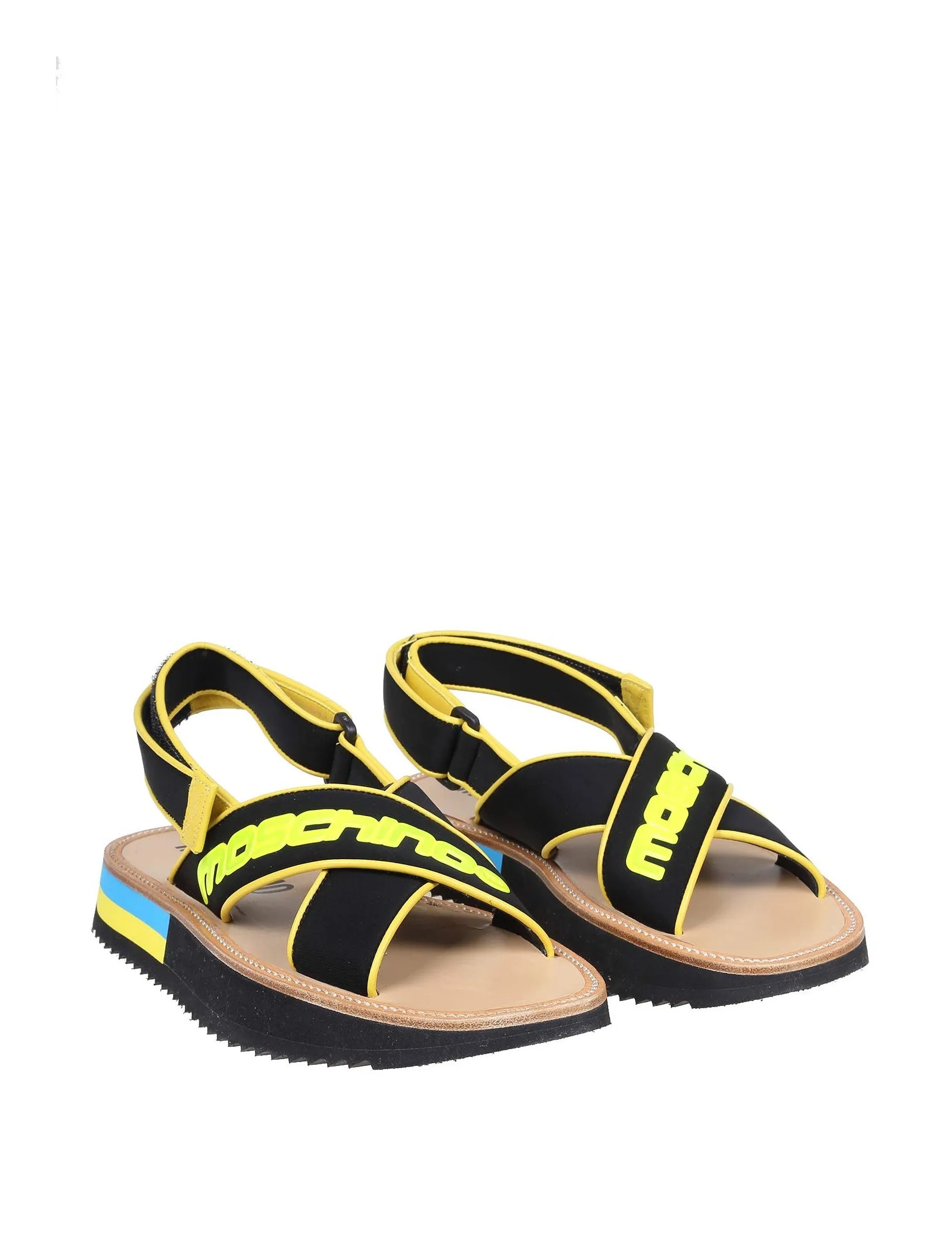 Moschino Logo Detailed Crossover Strap Sandals