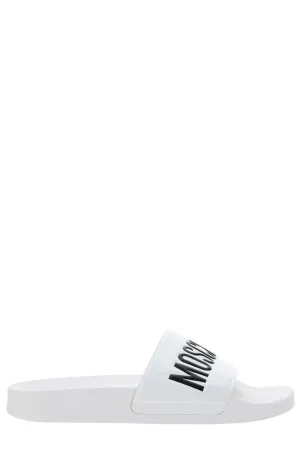 Moschino Logo Embossed Pool Slides