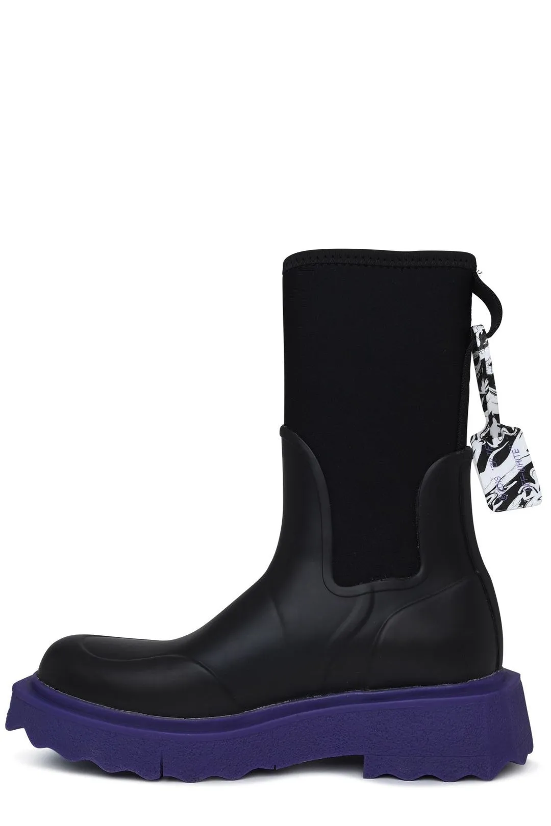 Off-White Rainboot Sponge Logo Printed Ankle Boots
