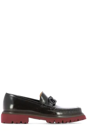 Salvatore Ferragamo Gancini Plaque Almond Toe Loafers