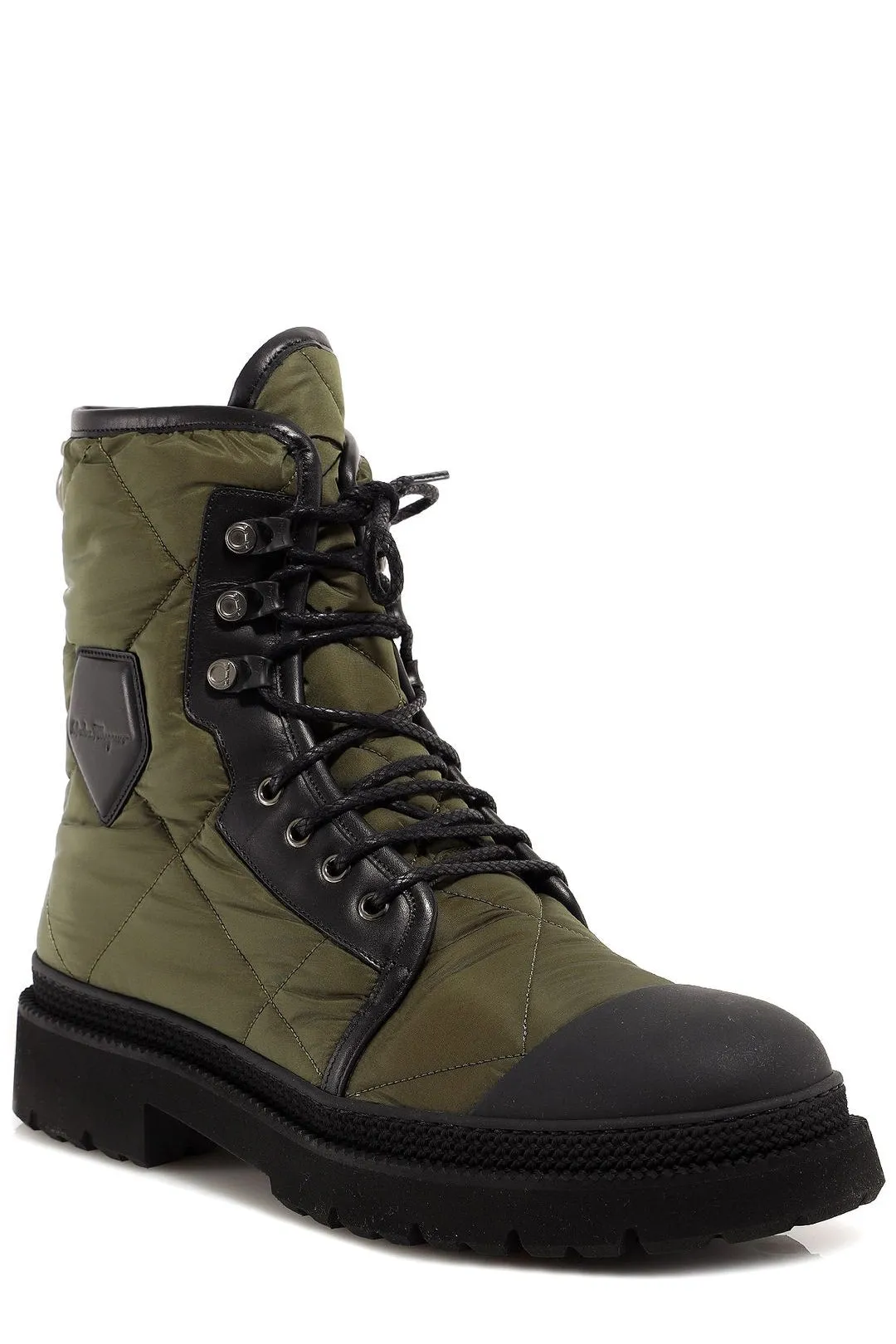 Salvatore Ferragamo Quilted Combat Boots