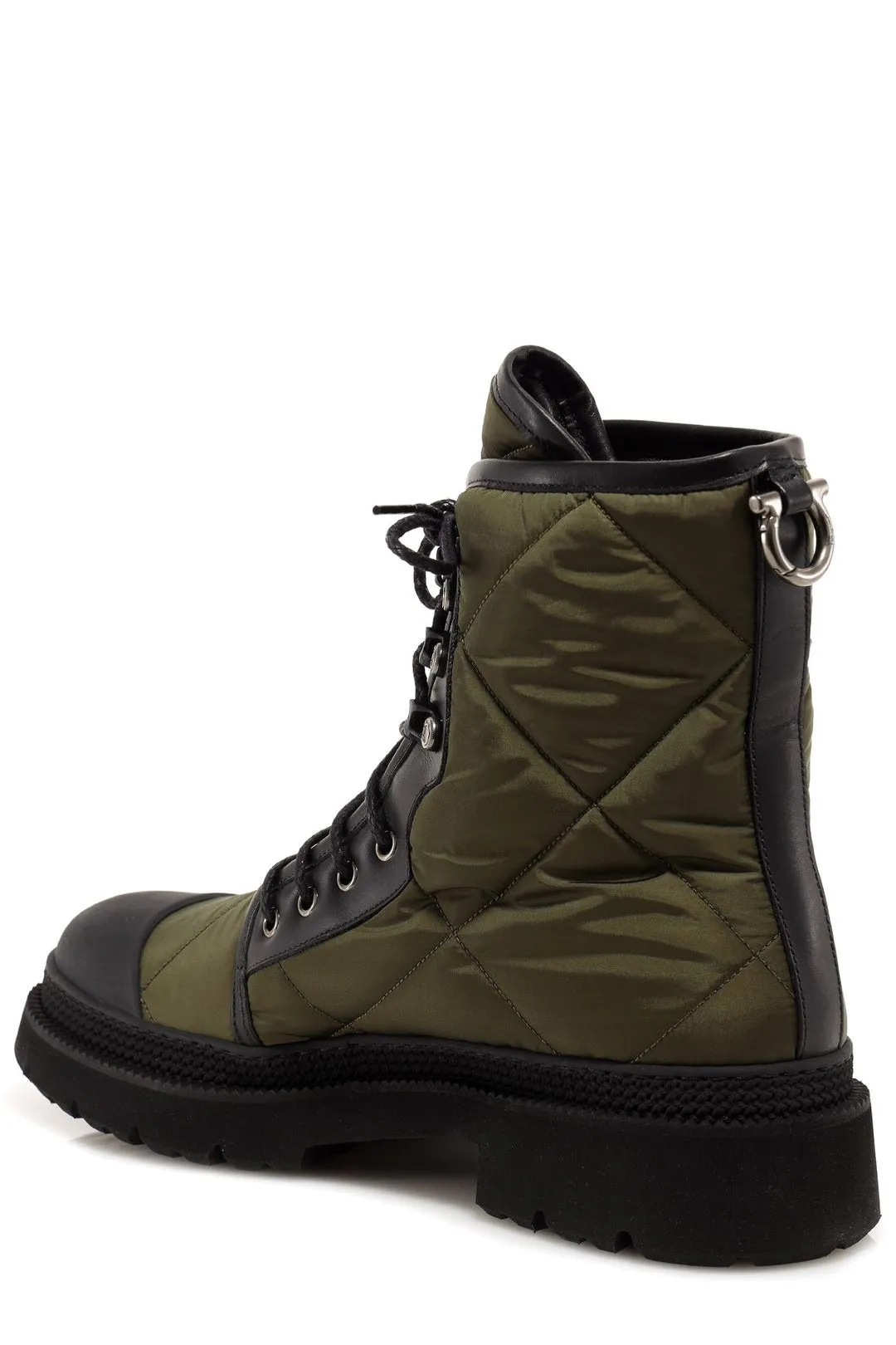 Salvatore Ferragamo Quilted Combat Boots