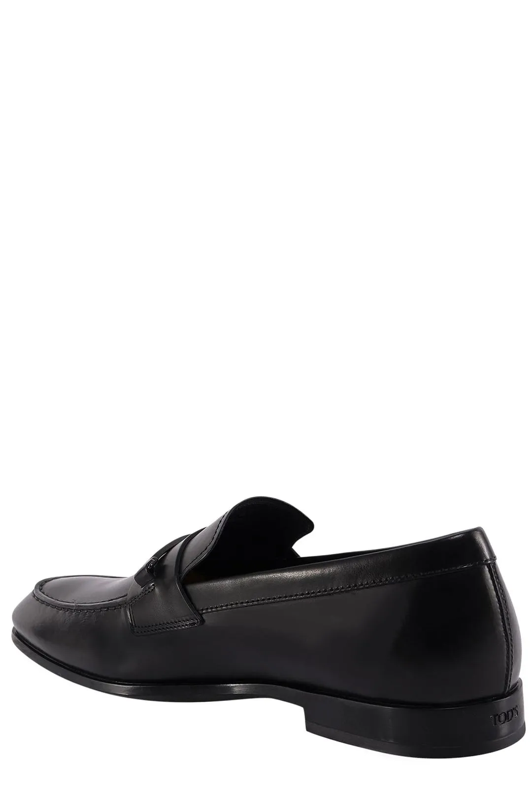 Tod's Logo Plaque Almond Toe Loafers