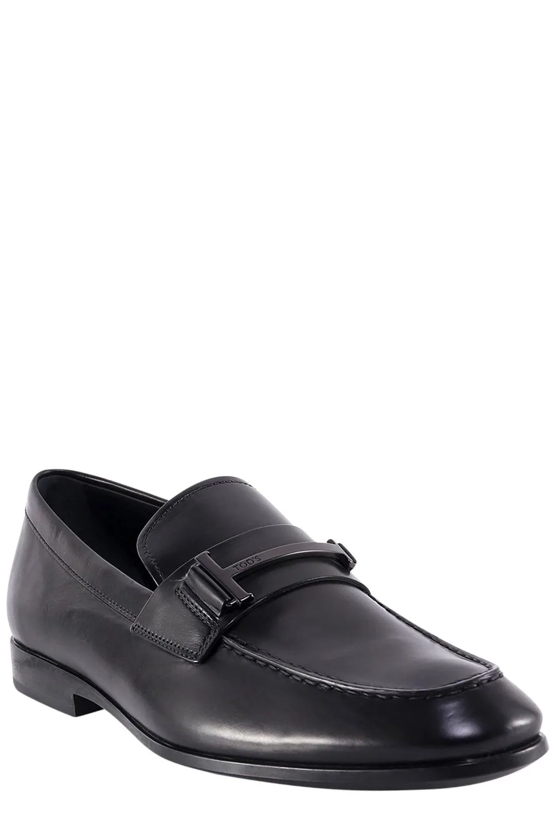 Tod's Logo Plaque Almond Toe Loafers