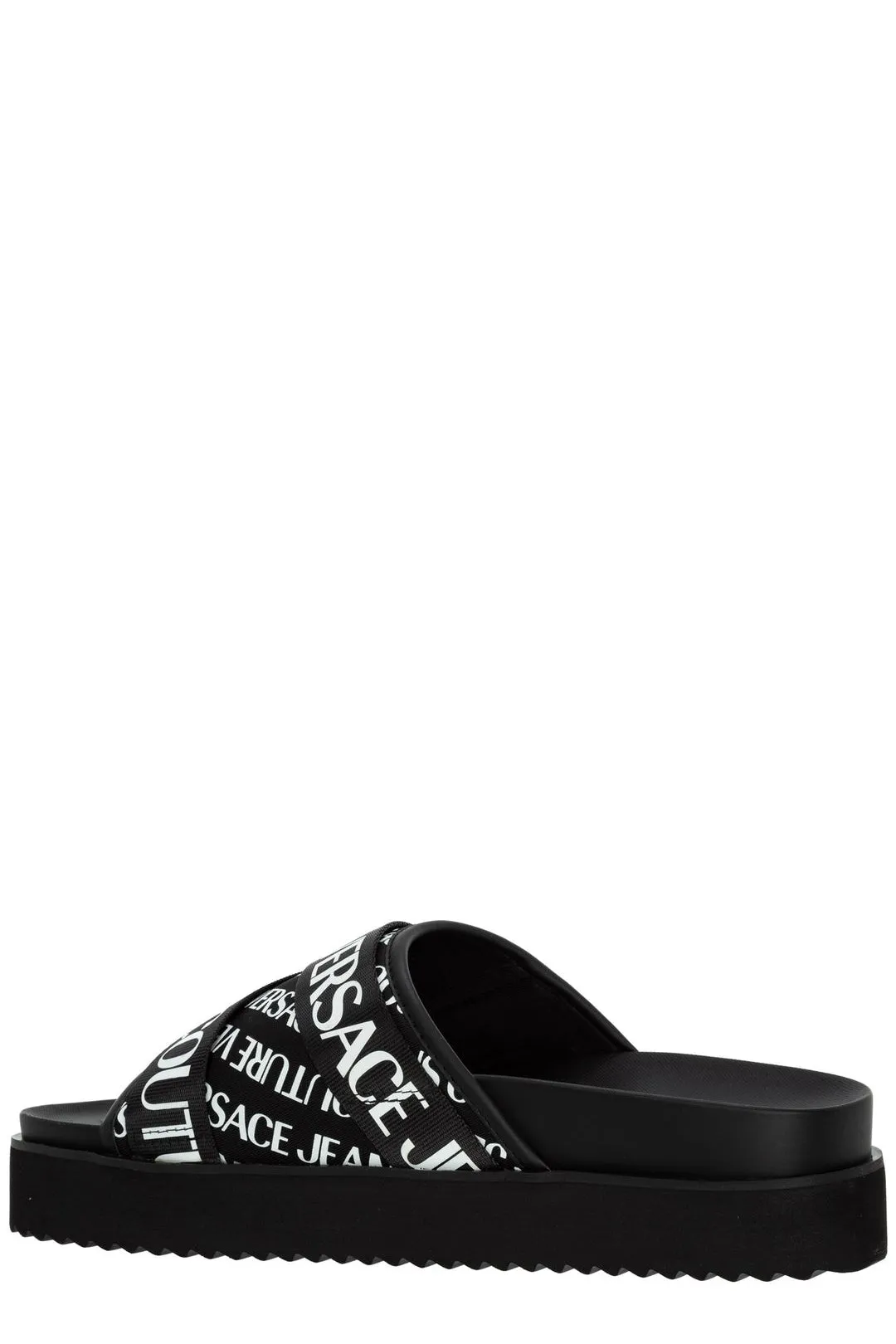 Versace Jeans Couture Baroque Printed Logo Strap Sandals